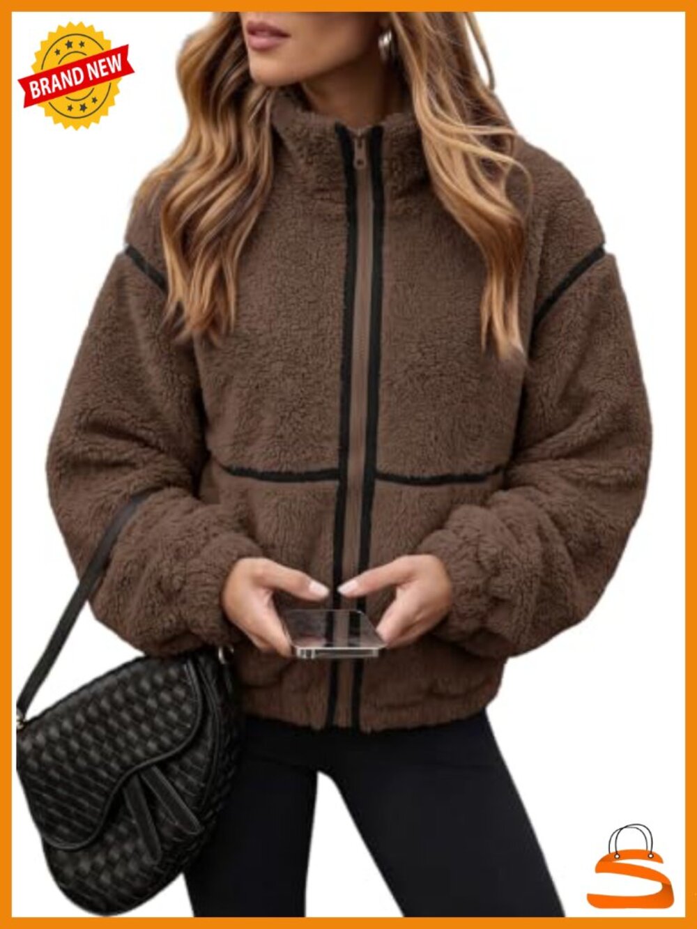 Womens Fleece Zip Jacket Winter Outwear with Pockets